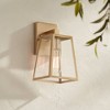 John Timberland Arrington 10 3/4" High Farmhouse Rustic Outdoor Wall Light Fixture Mount Porch House Edison Bulb Soft Gold Finish Metal Glass Shade - 2 of 4