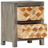 vidaXL Bedside Cabinet Gray 15.7"x11.8"x19.7" Solid Mango and Engineered Wood - 3 of 4