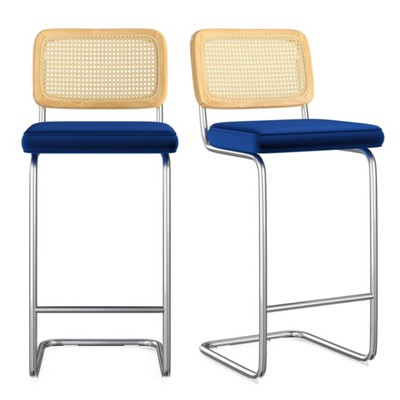 FURNIinspire Dining Chair, Counter Height Bar Stools Set of 3, Bar Chairs and Stools, Armless, Ideal for Kitchen Islands, Blue, 18.9"*17.7"*42.5"