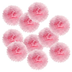 Unique Bargains Decorative Reusable Party Wedding Tissue Pom Poms Flowers 10 Pcs - 1 of 4