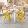 Emma and Oliver Commercial Grade 4 Pack Metal Indoor-Outdoor Stackable Chair - 2 of 4