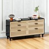 Mshliw 6 Drawer Rattan Dresser with Metal Handles and Wood Legs, Clothes Storage Cabinet for Bedroom, Living Room, or Hallway - 3 of 4