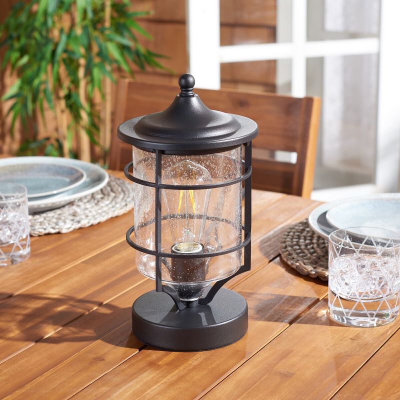 Rueda Outdoor Table Accent Lamp - Black - Safavieh., 3 of 5