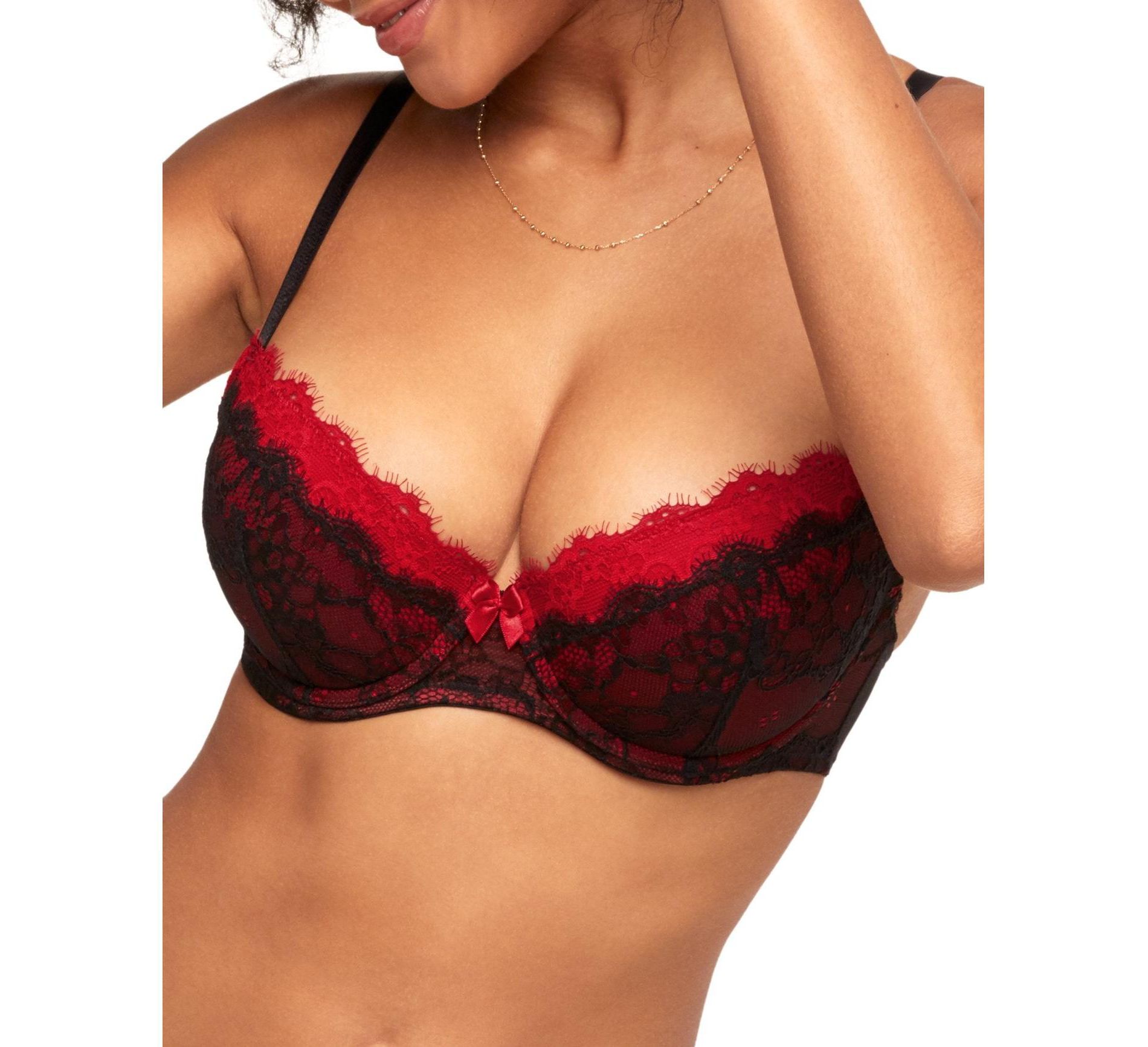 Adore Me Women's Emanuelly Balconette Bra 32A / Jet Black.