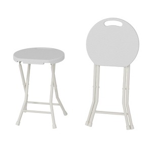 Folding Stool, Backless 18-Inch Stool, Portable with Handle, Anti-Slip Feet, 600Lbs Capacity, for Bar Stools Kitchen Home Indoor and Outdoor - 1 of 4