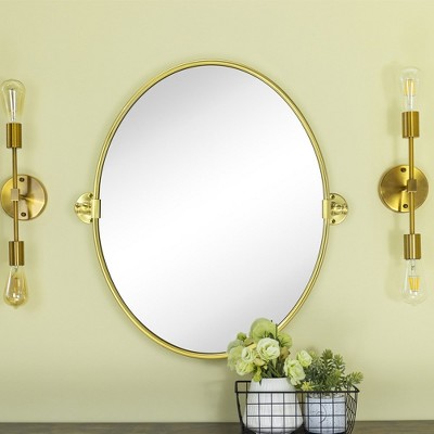 TEHOME Luecinda Pivot Oval Metal Framed Wall Mounted Bathroom Vanity Mirror