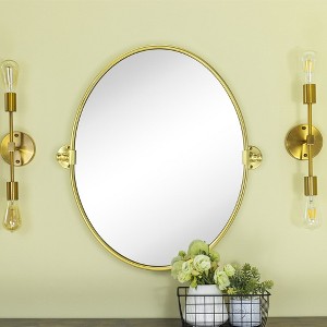 TEHOME Luecinda Pivot Oval Metal Framed Wall Mounted Bathroom Vanity Mirror - 1 of 4
