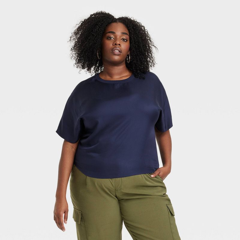 Women's Short Sleeve Woven T-Shirt - A New Day™, 1 of 7