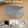 2.6 Gallon Small Rattan Trash Can with Press Lid, Double Layer Slim Wicker Wastebasket for Bathroom, Kitchen, Office, Bedroom, Gray - 4 of 4