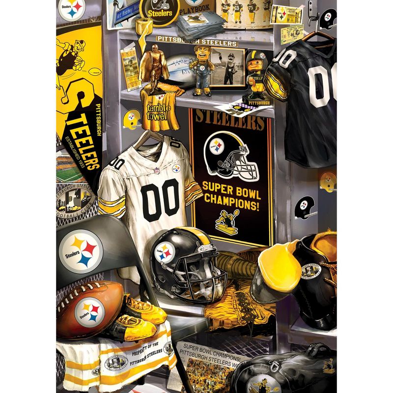 MasterPieces 500 Piece Puzzle - Pittsburgh Steelers Locker Room - 15"x21", 3 of 7