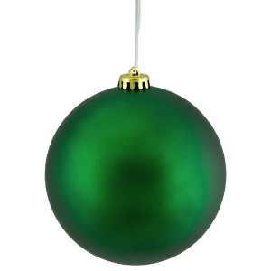 Northlight 6" Shatterproof Matte Christmas Ball Tree Ornament - Green - 1 of 4