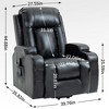Infinite Position Power Lift Recliner Chair with Massage, Lumbar Heating, USB Charging Port and Cup Holders - 3 of 4