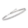 Ross-Simons 10.35 ct. t.w. Princess-Cut CZ Tennis Anklet in Sterling Silver Size 9 - 3 of 4