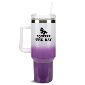 100 North Squeeze The Day Citrus Slice 40 oz. Stainless Steel, Large Water Bottle Coffee Mug, Spill & Leak Resistant, Thermal Travel Tumbler with - 1 of 1