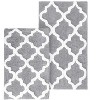 Home Mart Goods Silver 2 Piece Trellis Plush Soft Cozy 100% Cotton Bath Mat Set - 3 of 3