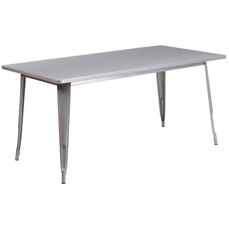Flash Furniture Commercial Grade 31.5" x 63" Rectangular Metal Indoor-Outdoor Table, 1 of 4