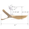 Gulches 52 Inch Indoor Ceiling Fan No Light With 6 Speed Remote Control 3 ABS Blade Reversible DC Motor For Home - 3 of 4