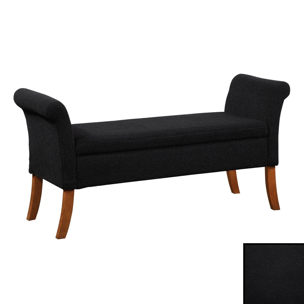 Photos - Other Furniture Breighton Home Designs4Comfort Garbo Faux Shearling Storage Bench Black