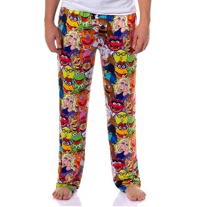 Seven Times Six The Muppets Pajamas Men's Kernit Miss Piggy Fozzie Bear AOP Lounge Pj Pants Multicolored - 1 of 4