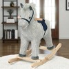 Mshliw Plush Kids Rocking Horse for Toddlers Age 3-5, Ride-On Animal Toy with Wooden Rocker Base, Handlebars & Neighing Sounds, Halloween gift - 4 of 4
