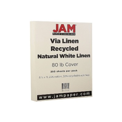 JAM Paper Strathmore 80 lb. Cardstock Paper 8.5" x 11" Natural White 250 Sheets/Ream (144010B)