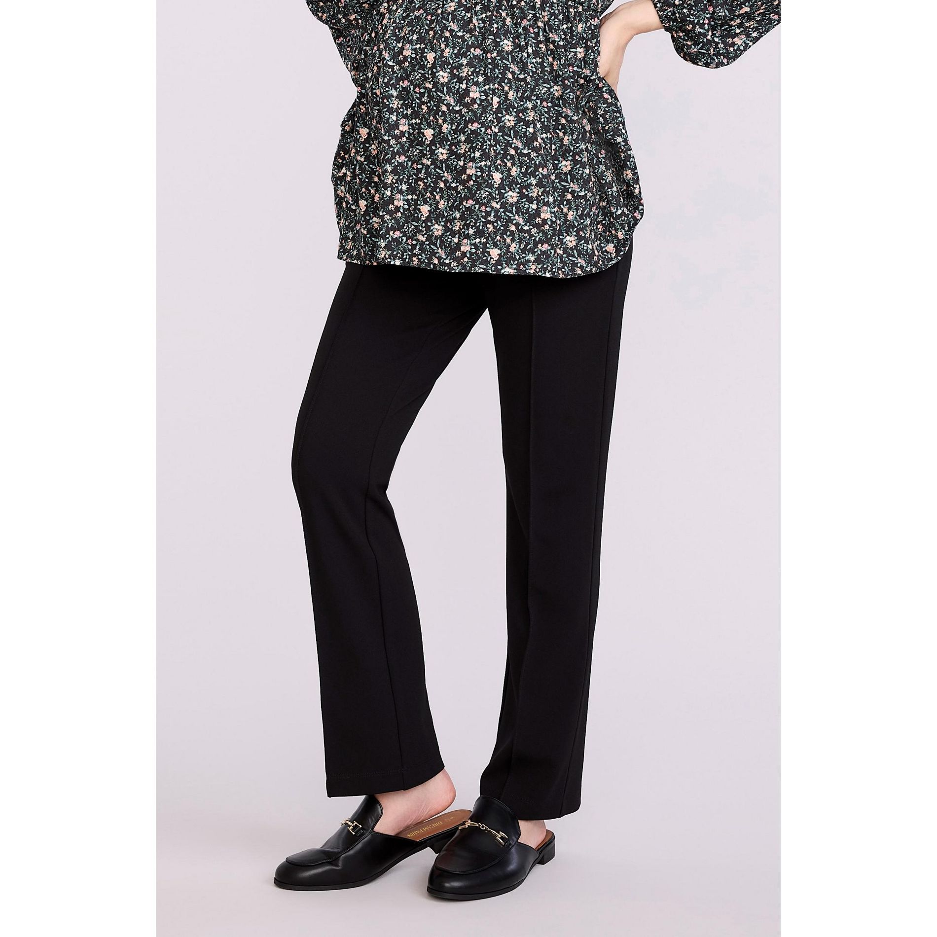 Women's Mia Secret Fit Over the Belly Slim Straight Leg Pant  - Black Size: X Small - Motherhood Maternity