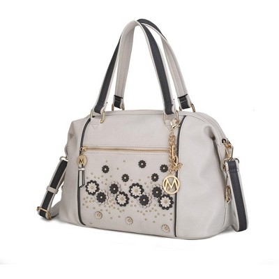 MKF Collection Francis Tote Women's handbag 3-D flowers with Keychain by Mia K