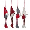 Northlight Set of 4 Red and Gray Plush Gnome Christmas Ornaments 9" - 4 of 4