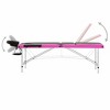 vidaXL 3-Zone Foldable Massage Table Aluminum Black and Pink - 4 of 4
