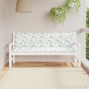 vidaXL Garden Bench Cushions 2 pcs Leaf Pattern Oxford Fabric - 1 of 4
