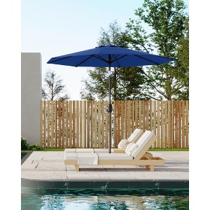 9FT Patio Umbrella Outdoor, Market Umbrella, Table Umbrella with Push Button Tilt and Crank, 8 Sturdy Ribs UV Protection Waterproof - 1 of 4