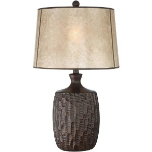 Franklin Iron Works Kelly 25 1/2" High Farmhouse Rustic Country Cottage Table Lamp Brown Single Mice Shade Living Room Bedroom (Colors May Vary) - 1 of 4
