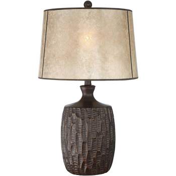 Franklin Iron Works Kelly 25 1/2" High Farmhouse Rustic Country Cottage Table Lamp Brown Single Mice Shade Living Room Bedroom (Colors May Vary)