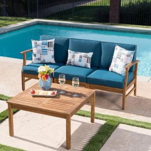 Infurnic Patio Seating Sets Modern Outdoor Furniture Set Featuring Unique Design,Perfect for Gardens, Living Spaces, Blue, 75.75"*28.25"*33" - 1 of 4