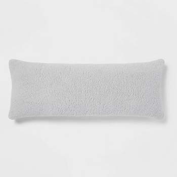 Faux Shearling Body Pillow Light Gray - Room Essentials™