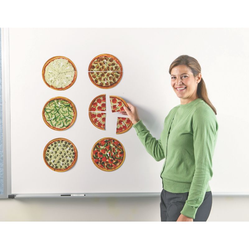 Learning Resources Magnetic Pizza Fractions, Fraction Games for Kids, 24 Pieces, Ages 6+, 3 of 6