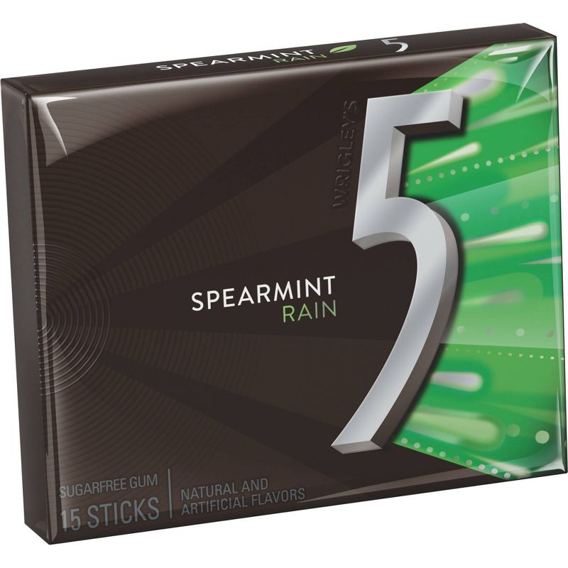 5 Gum Spearmint Rain Sugar Free Chewing Gum - 15ct, 3 of 10