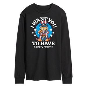 Men's - Garfield - Want You To Have A Happy Fourth Long Sleeve Graphic T-Shirt - 1 of 4