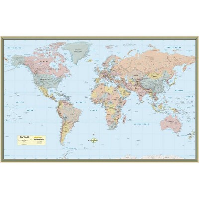 World Map Poster (32 X 50 Inches) - Laminated - 2nd Edition by  Mapping Specialists (Sheet Map, Flat)