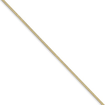 Black Bow Jewelry 1mm, 14k Yellow Gold, Octagonal Snake Chain Necklace