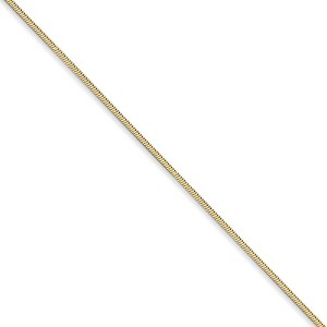 Black Bow Jewelry 1mm, 14k Yellow Gold, Octagonal Snake Chain Necklace - 1 of 4