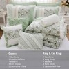 Lyngins 9-Piece Cotton Percale Comforter Set – Cottage Shabby Chic Paisley Print, Lace Taping, Oeko-Tex Certified, Cal King Bedding Set - 2 of 4