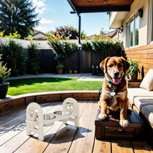 19'' Adjustable Elevated Pet Bowl for Dogs And Cats,Travel Ready Feeder with Recycled Poly Lumber,Durable And Collapsible–LAOTIES - 1 of 4