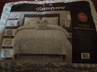 Beautyrest 10pc King Conway Comforter And Sheet Set Gray : Target