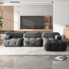 Mjkone L Shaped Velvet Sectional Sofa With Reversible Chaise,free Combination Ottoman, 4 Seater Modular Sectional Sofa - 2 of 4