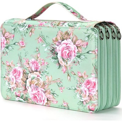 Paaaawaters Colored Pencil Case - 200 Slots Pencil Holder with Zipper Closure Twill Fabric Large Capacity Pencil Case