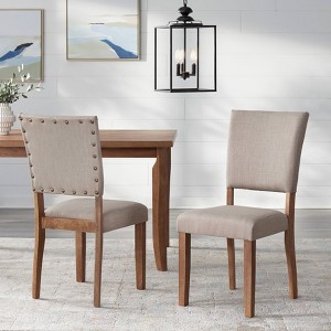 Buylateral Set Of 2 Provence Dining Chairs Driftwood : Upholstered, Rubberwood Frame, Spot Clean - 1 of 3