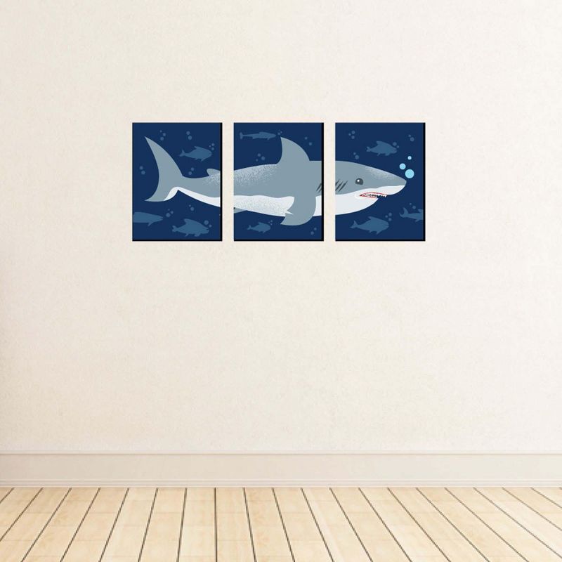 Big Dot of Happiness Shark Zone - Nursery Wall Art, Kids Room Decor and Jawsome Shark Home Decoration - Gift Ideas - 7.5 x 10 inches - Set of 3 Prints, 3 of 8