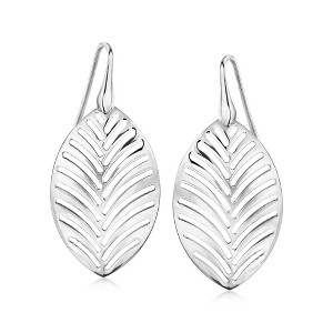 Ross-Simons Italian Sterling Silver Openwork Leaf Drop Earrings - 1 of 3