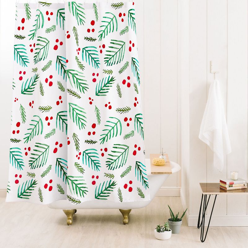 Angela Minca Xmas branches white Shower Curtain - Deny Designs, 2 of 4